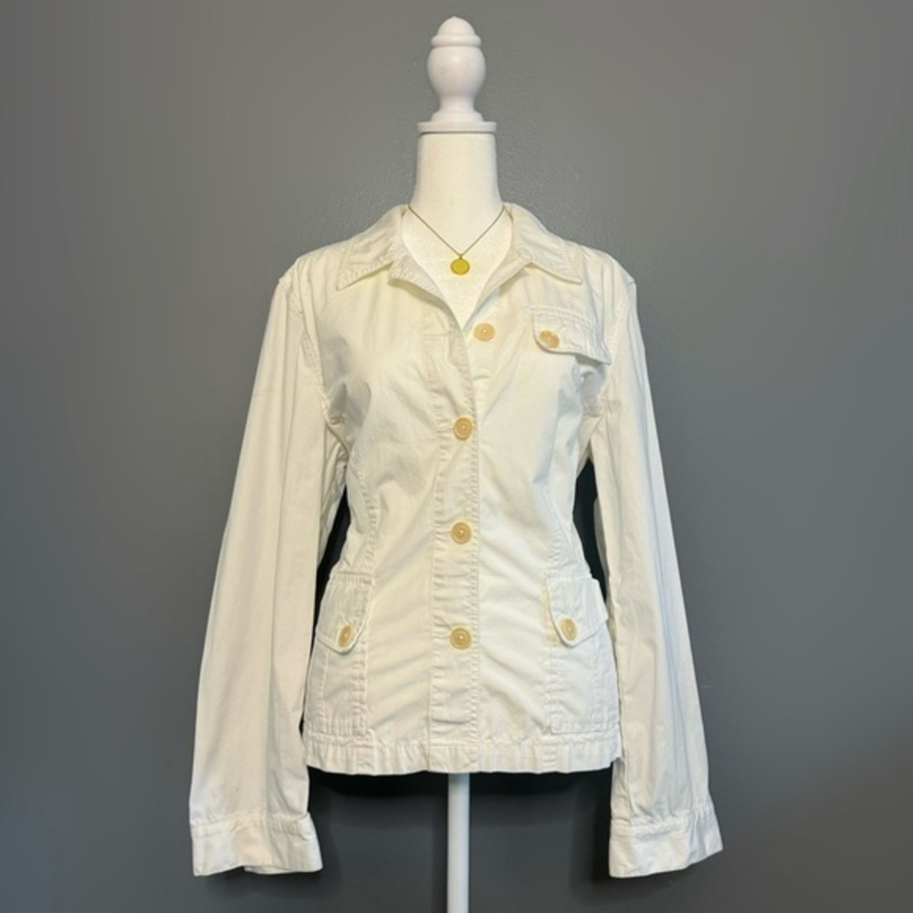 EUC Eddie Bauer White Cotton Jacket Size 14